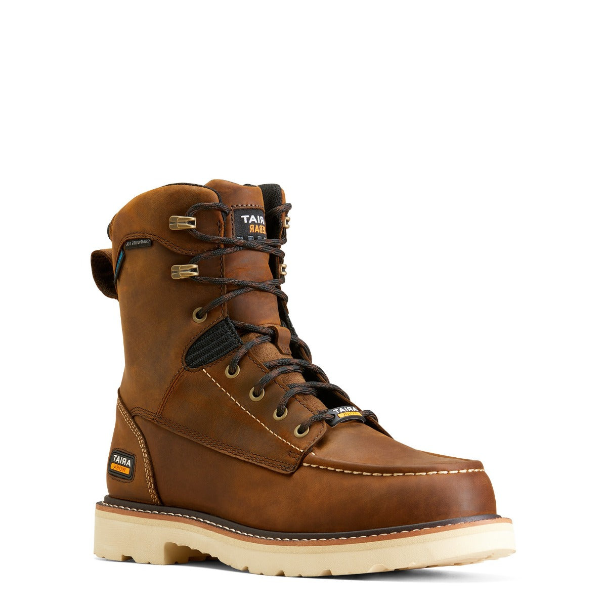 Ariat Distressed Brown Rebar Lift 8 inch Waterproof Men's Composite Toe Work Boots 10047028