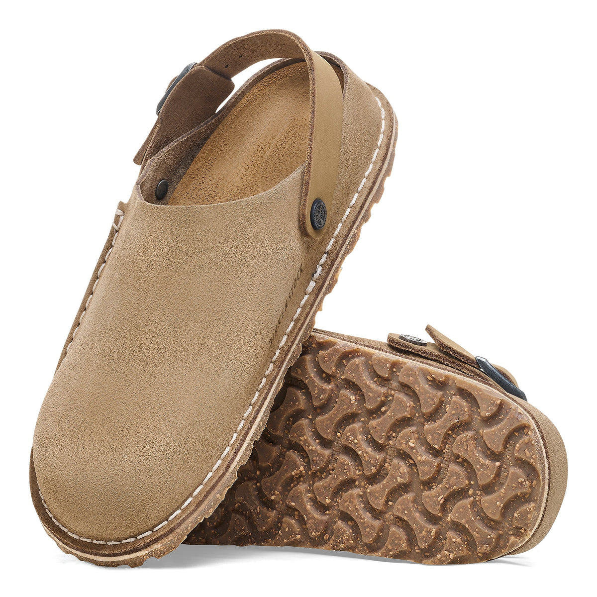 Birkenstock Gray Taupe Lutry Premium Suede Leather Men's Clog Shoes R1025293