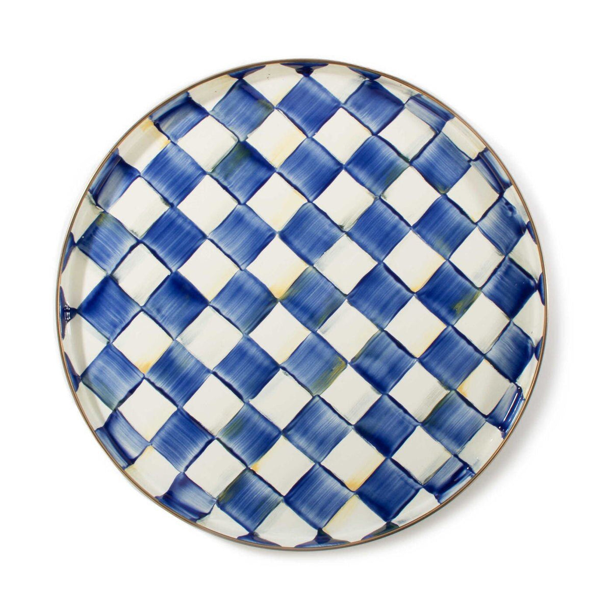 MacKenzie-Check Royal Check Round Tray