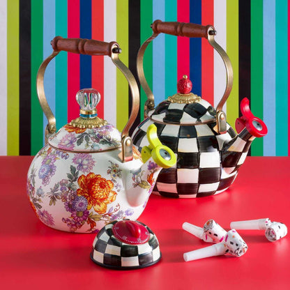 MacKenzie-Childs Courtly Check Whistling Tea Kettle