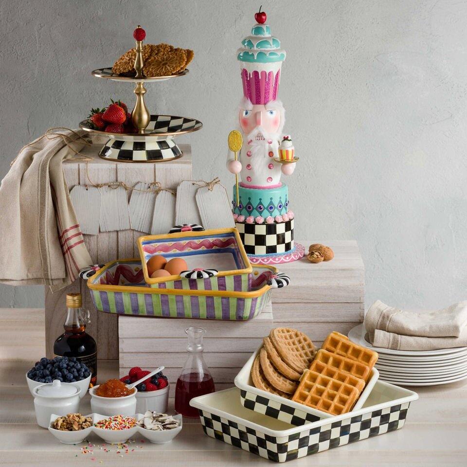 Courtly Check Enamel Two Tier Sweet Stand